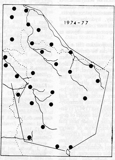Lion pride territory centres on the Serengeti with pride areas 100 km2 source Hanby and Bygott (1979)